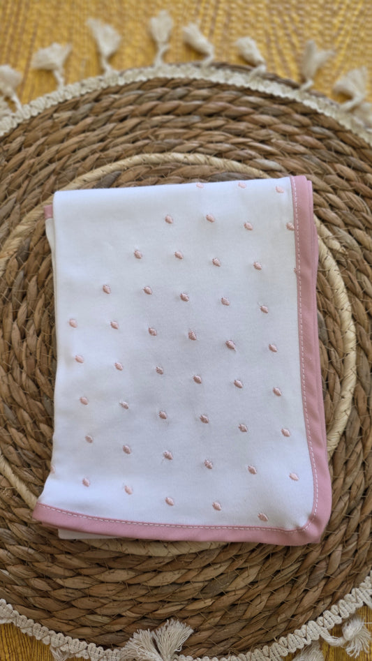 Fralda de Algodão com Barra - Rosa