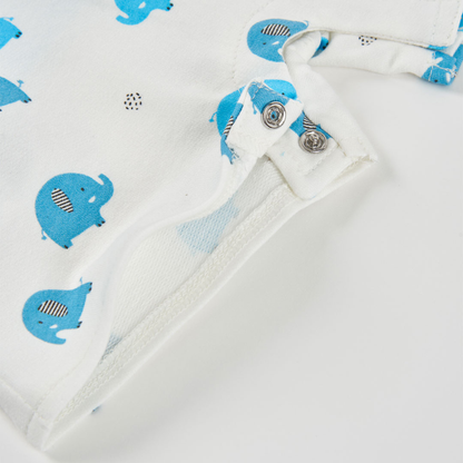 Conjunto de Jardineiras e T-shirt Elefante