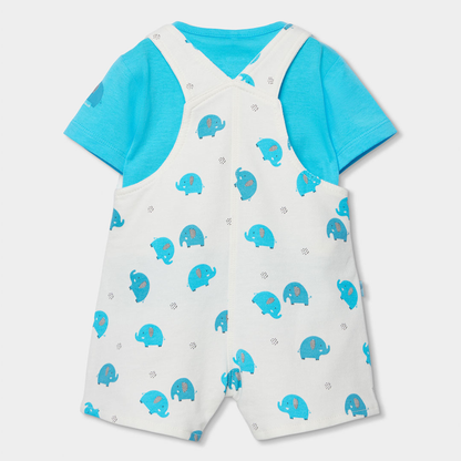 Conjunto de Jardineiras e T-shirt Elefante