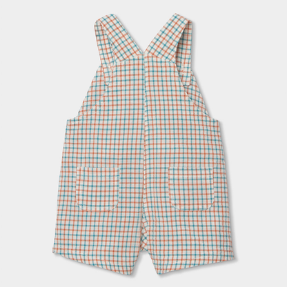 Conjunto de Jardineiras e T-shirt Xadrez Sol