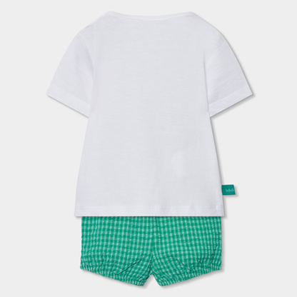 Conjunto de T-shirt e Calções Gato Verde