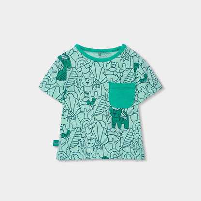 Conjunto de Bebé em Algodão Animais Verdes