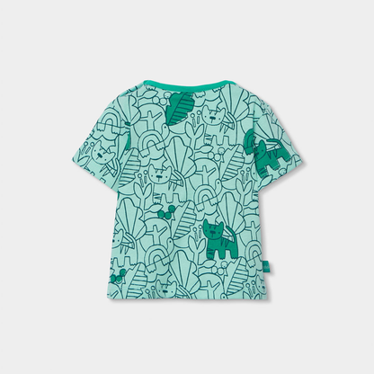 Conjunto de Bebé em Algodão Animais Verdes