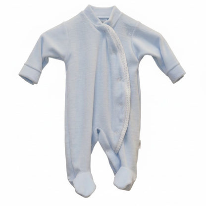 Babygrow em veludo azul / branco