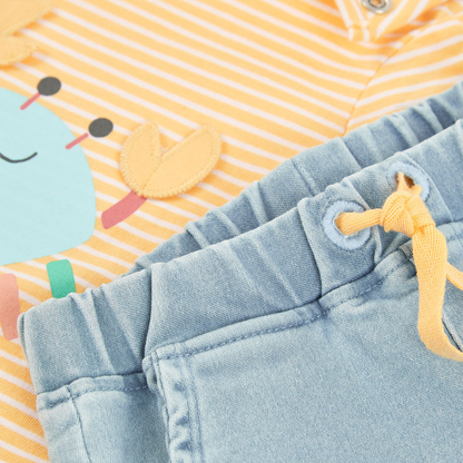 Conjunto: T-shirt Caranguejo e Calções de Ganga