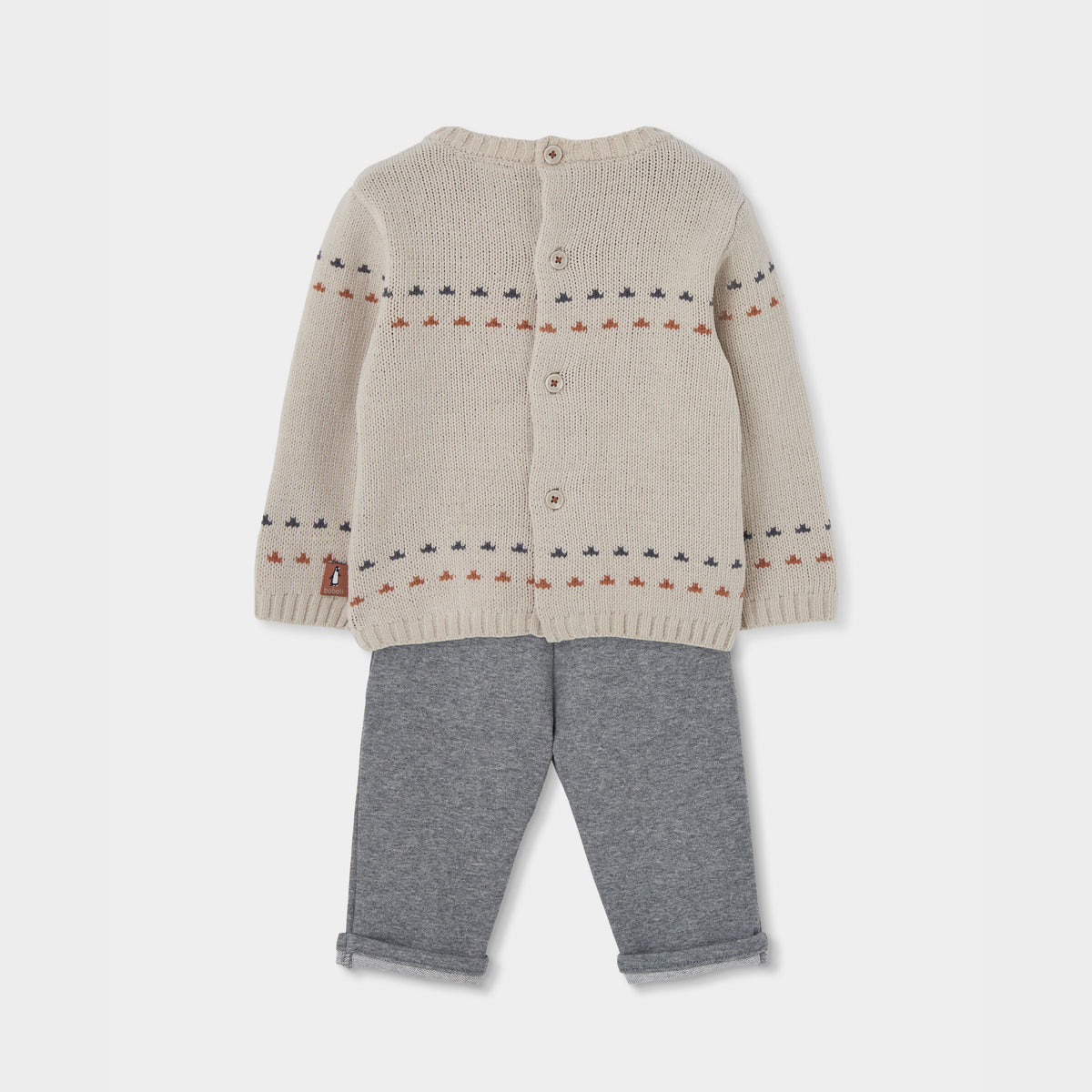 Conjunto de Malha Bege Com Pinguins