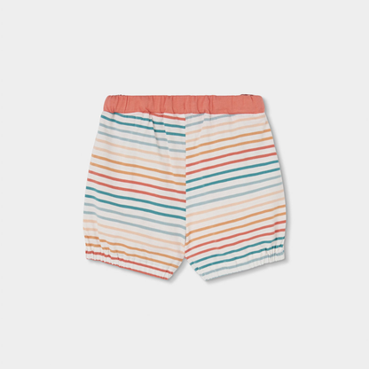 Conjunto de T-shirt e Calções Riscas Coloridas