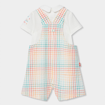 Conjunto de Jardineiras "Rainbow Jungle" e Body