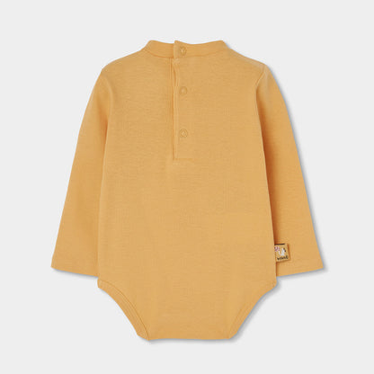 Conjunto Jardineiras Raposa com Body Amarelo Mostarda