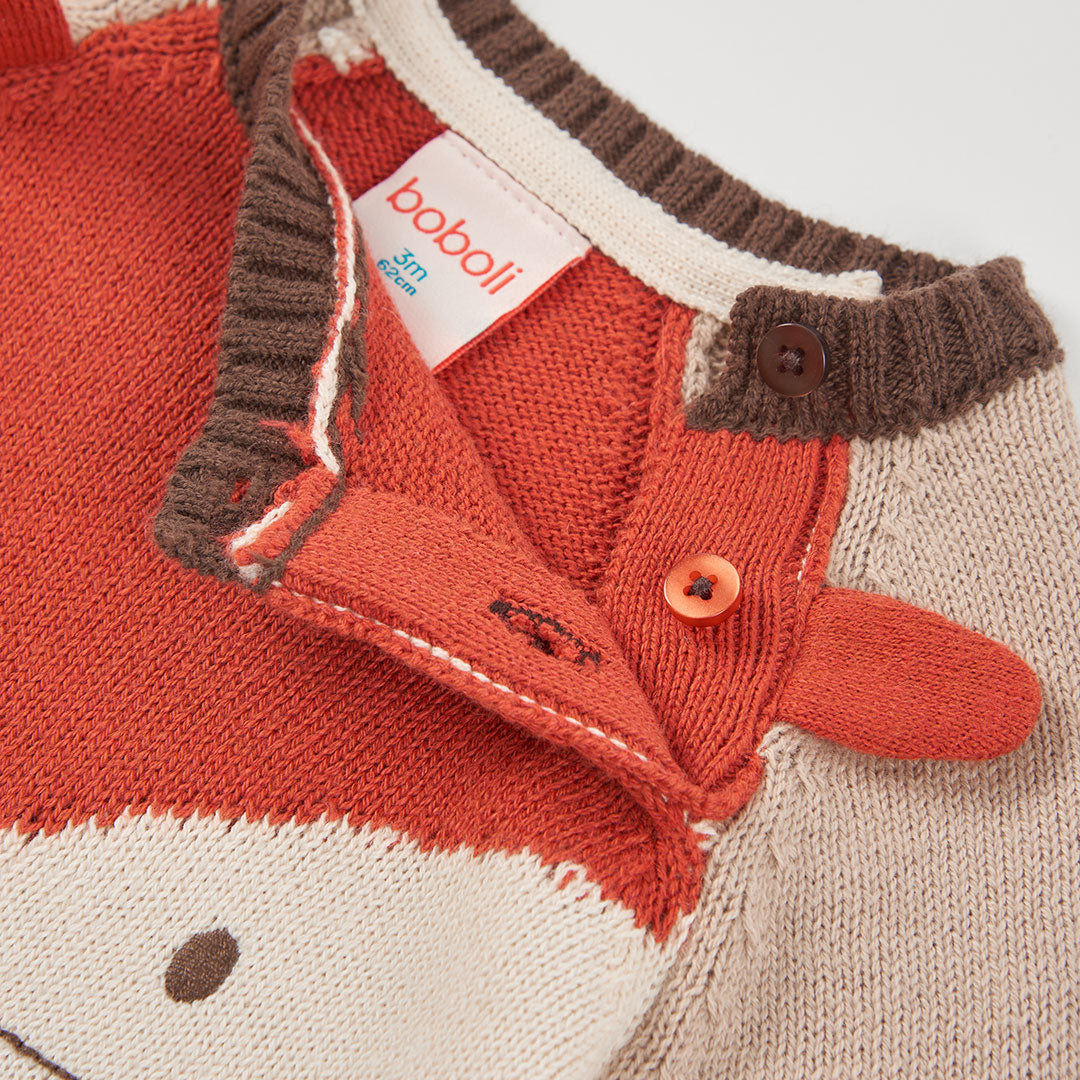 Babygrow de Malha Raposa com Orelhas
