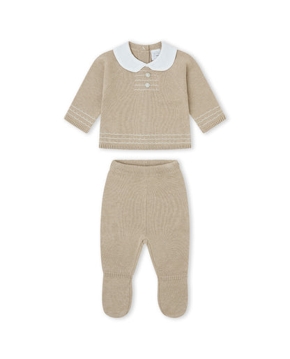 Conjunto de Malha Camisola de Gola e Calças
