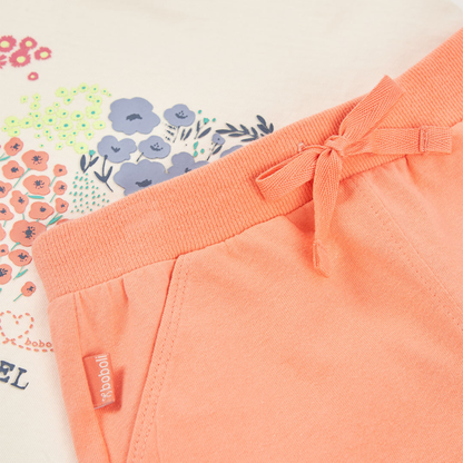 Conjunto de T-shirt e Calções Salmão