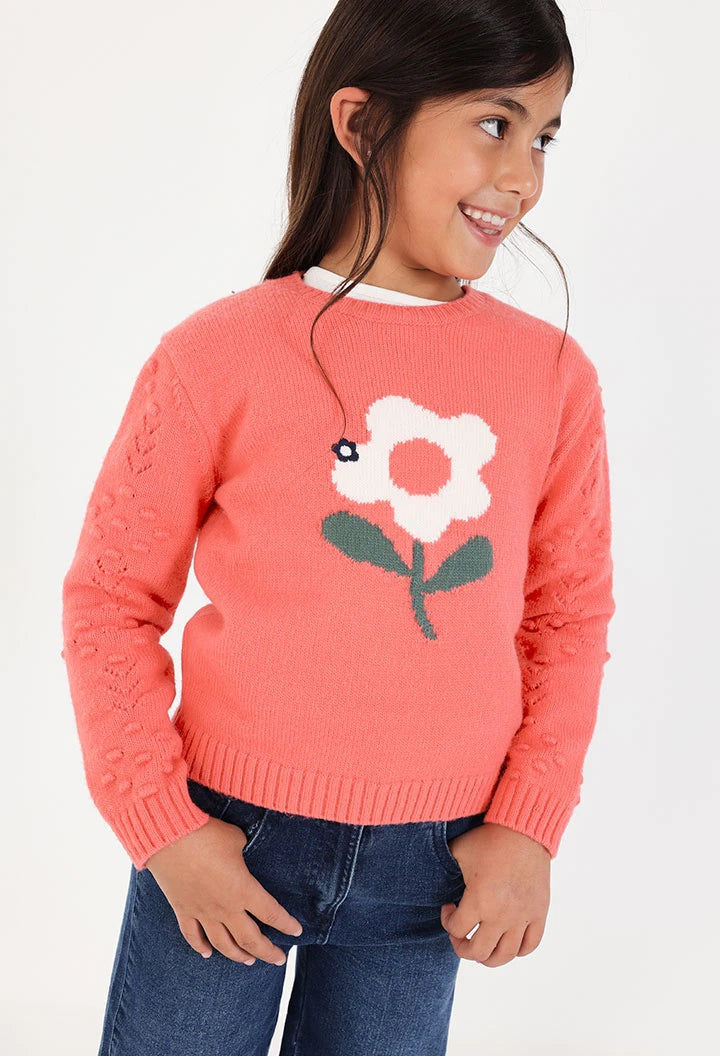 Camisola de Malha Flor Laranja