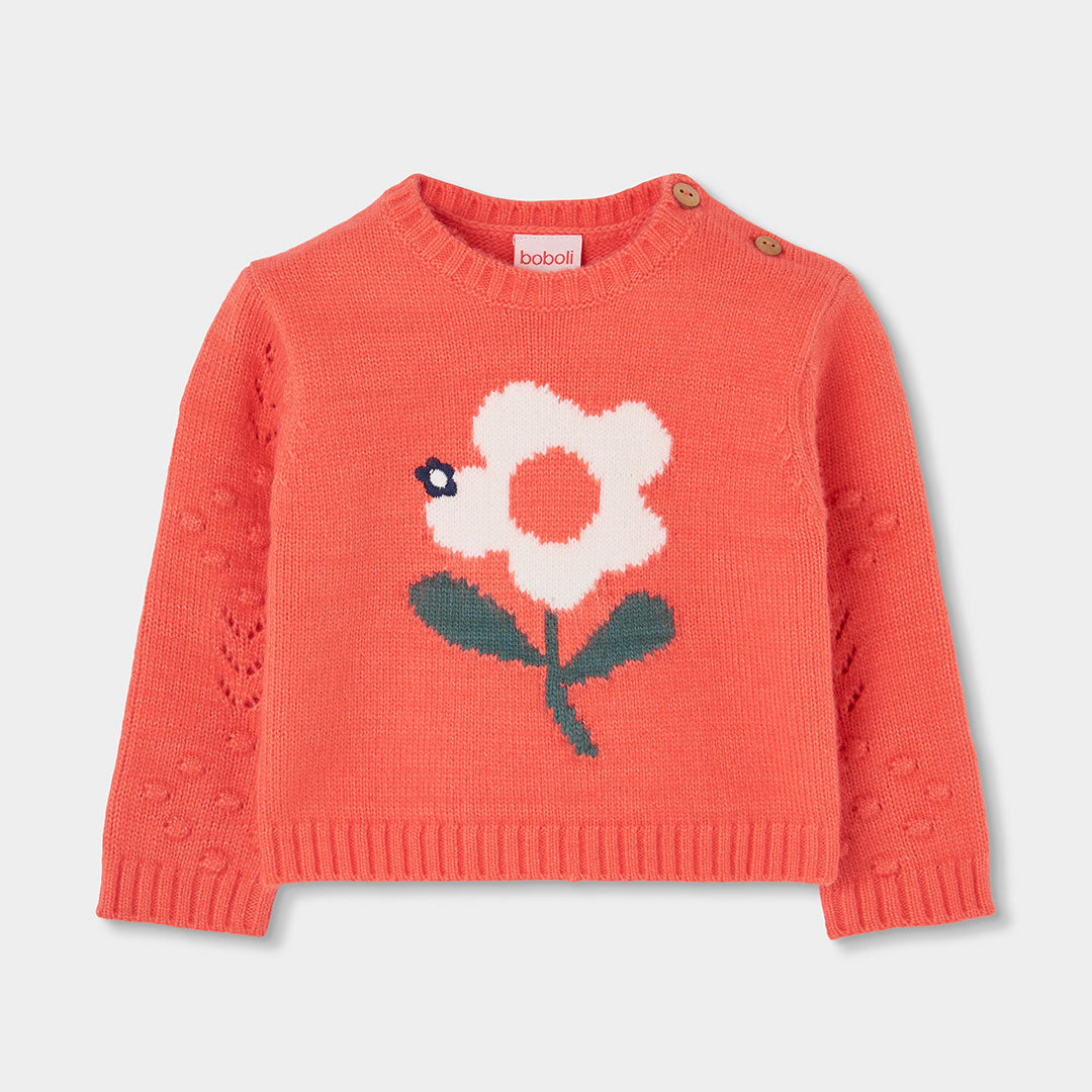 Camisola de Malha Flor Laranja