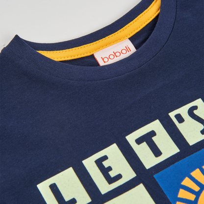 T-shirt de Menino Azul-Marinho "Let's Go Surfing"