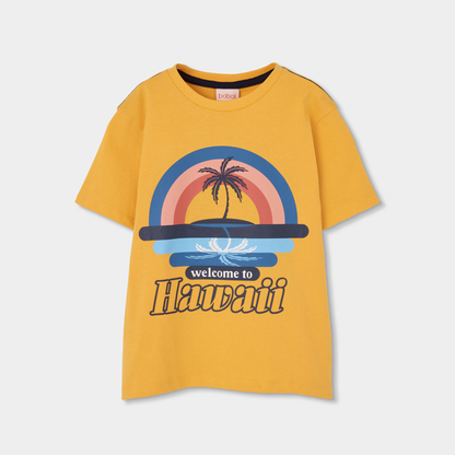 Conjunto Amarelo e Azul “Welcome to Hawaii”