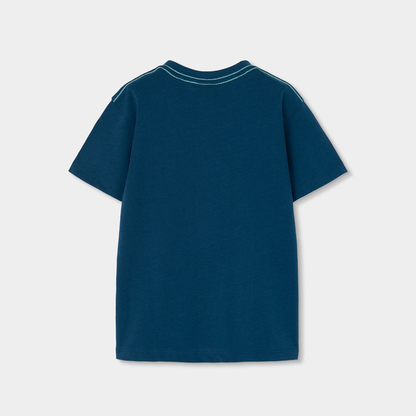T-shirt Azul Marinho com Estampados Gráficos
