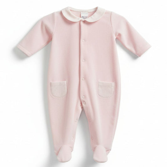 Babygrow Veludo Rosa