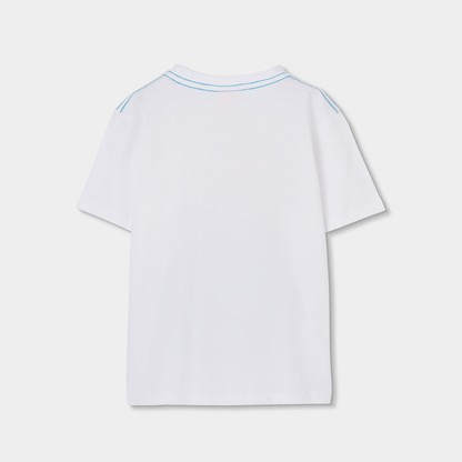 T-shirt Manga Curta Crocodilo com Coroa