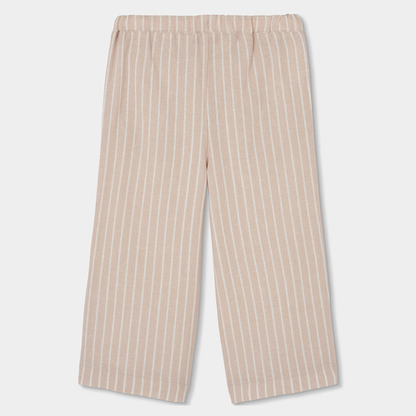 Calças de Linho Às Riscas para Menina