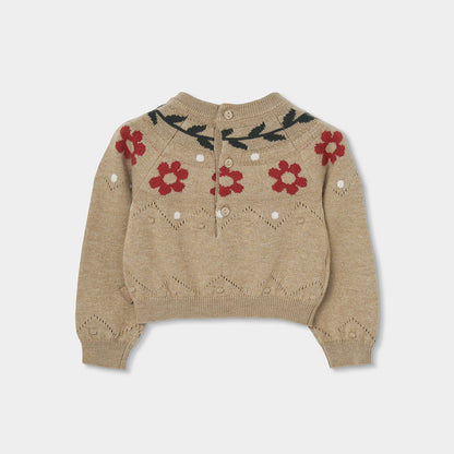 Camisola Bege Estampado de Flores