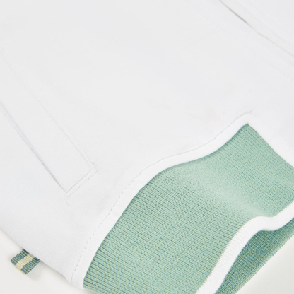 Casaco Sem Capuz Branco com Detalhes Verdes