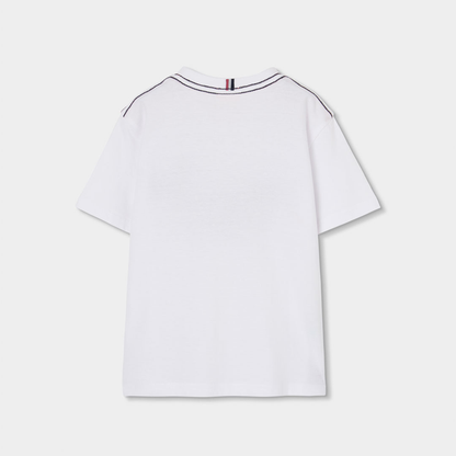 T-shirt de Algodão Branco Baleia
