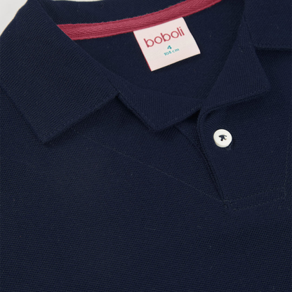 Polo De Piqué Azul-marinho