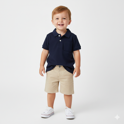 Polo De Piqué Azul-marinho