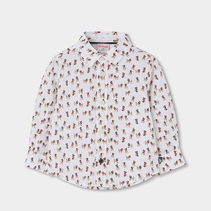 Camisa Branca com Estampado de Cães