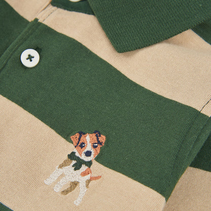 Polo de Manga Comprida Às Riscas com Bordado Cão