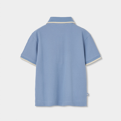 Polo Piqué Azul "Palm Island"