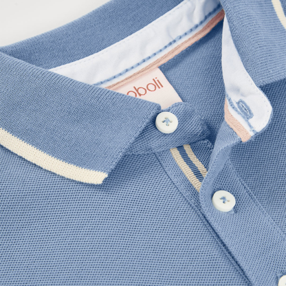 Polo Piqué Azul "Palm Island"