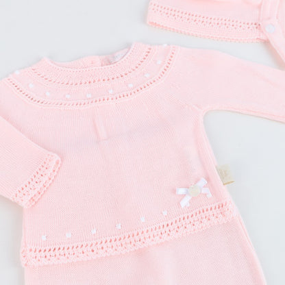 Conjunto de 3 peças em Malha Rosa