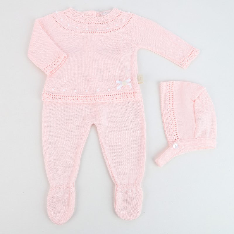 Conjunto de 3 peças em Malha Rosa