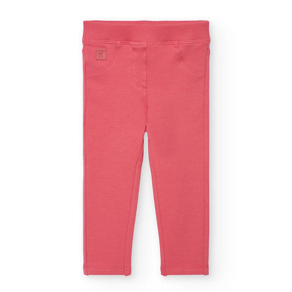 Leggins  Básicas de Malha de Algodão Rosa