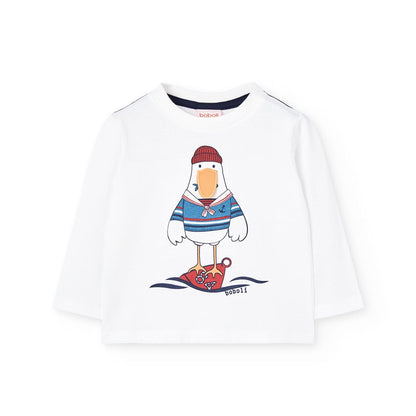 T-shirt manga comprida Pinguim