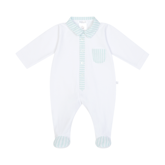 Babygrow às Riscas Verde Água