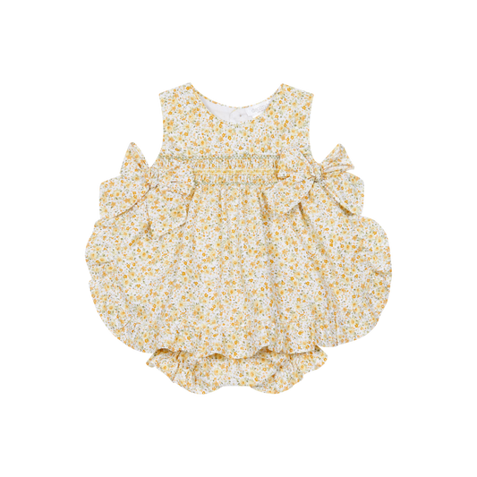Vestido com Tapa Fraldas Floral