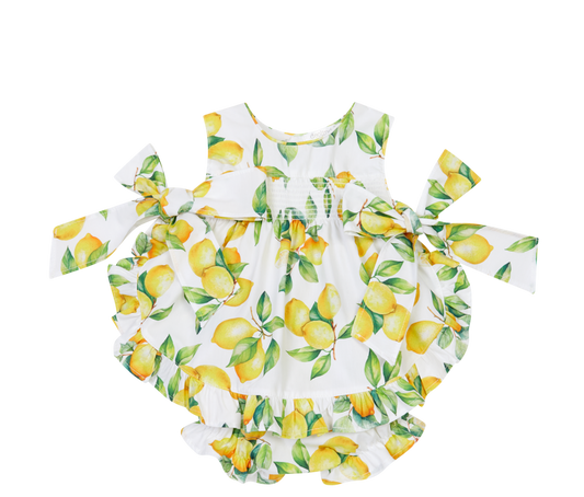 Vestido com Tapa Fraldas Limões
