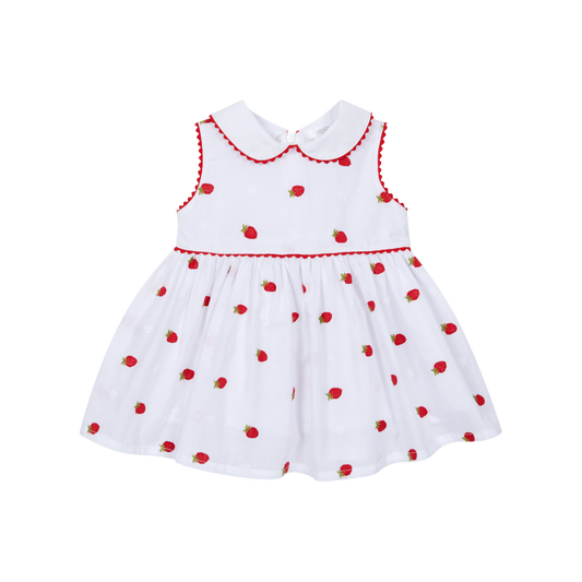 Vestido Bordado Morangos