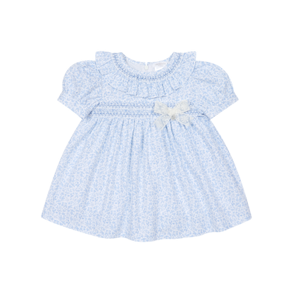 Vestido em Algodão Floral Azul