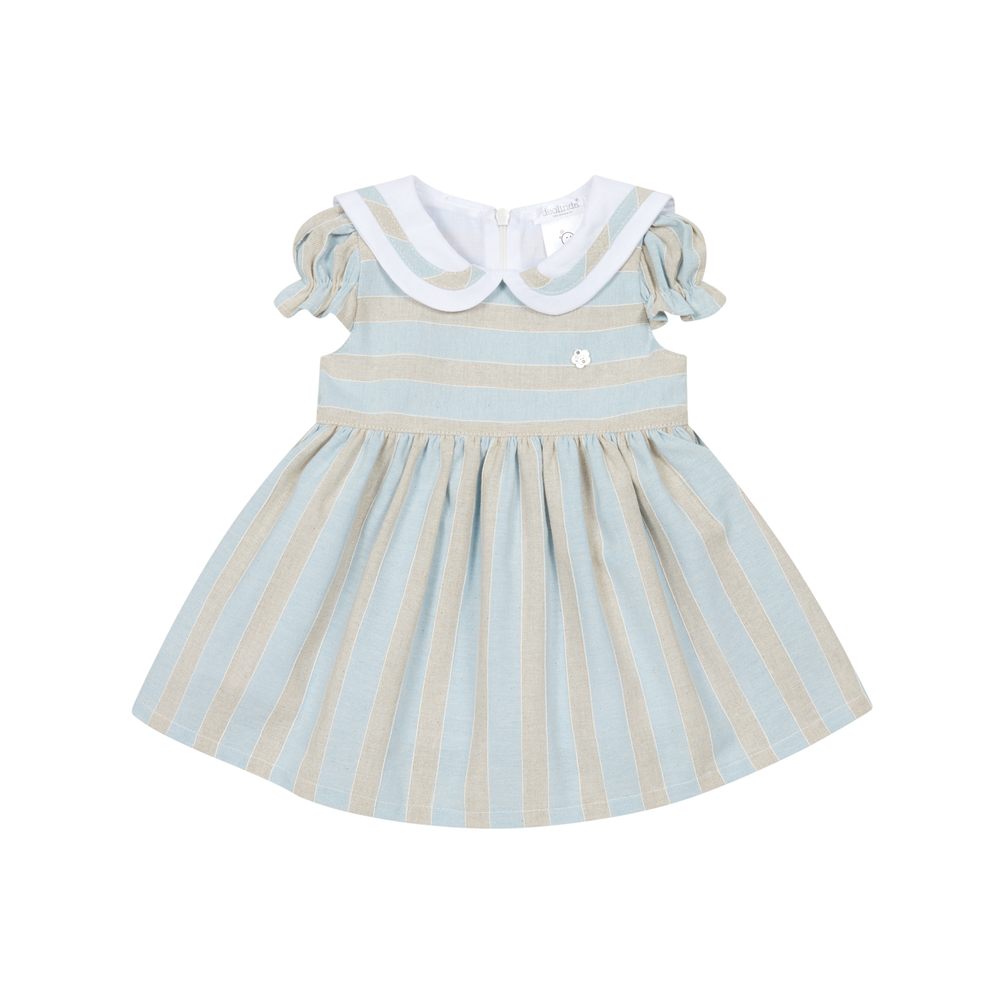 Vestido Riscas Bege