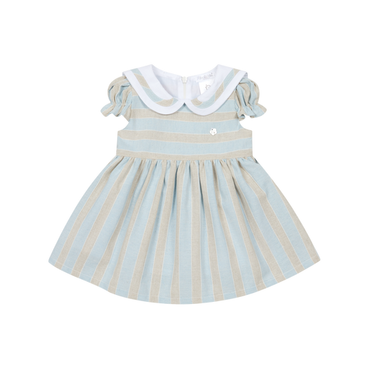 Vestido Riscas Bege