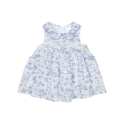Vestido em Algodão Toile de Jouy