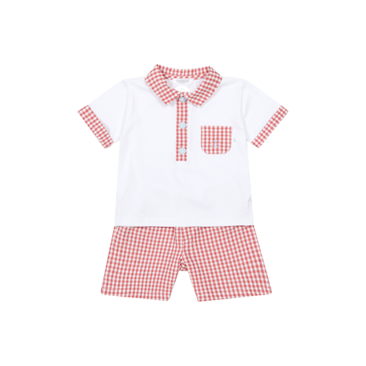 Conjunto em Algodão Vichy Vermelho