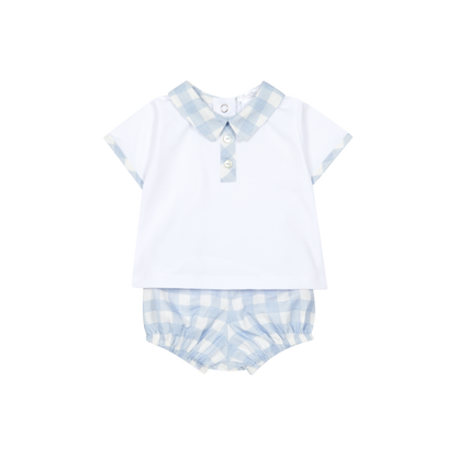 Conjunto em Algodão Vichy Azul