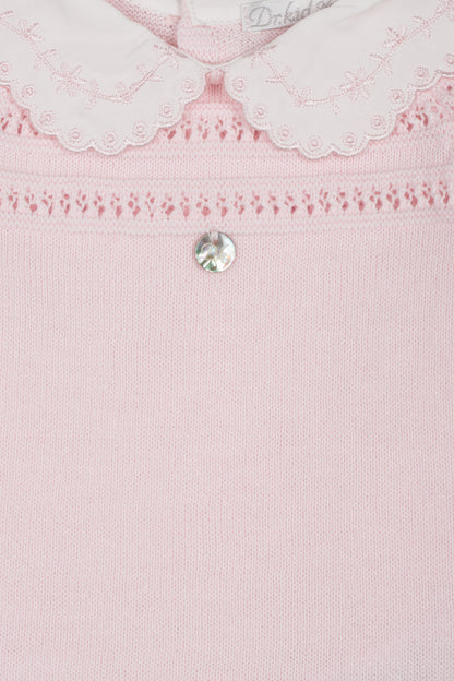 Conjunto Malha Rosa Bebé
