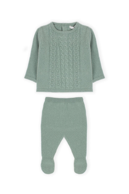 Conjunto de Malha com Tranças Verde