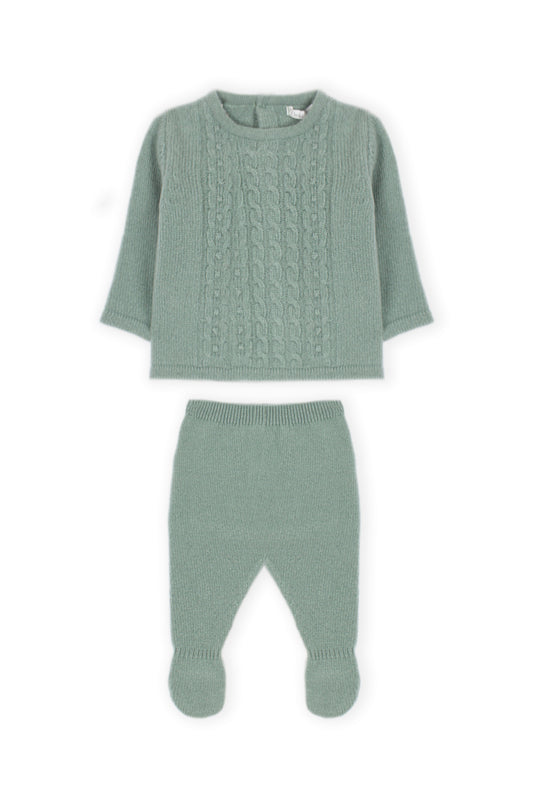 Conjunto de Malha com Tranças Verde